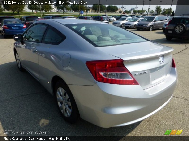 Alabaster Silver Metallic / Gray 2012 Honda Civic LX Coupe