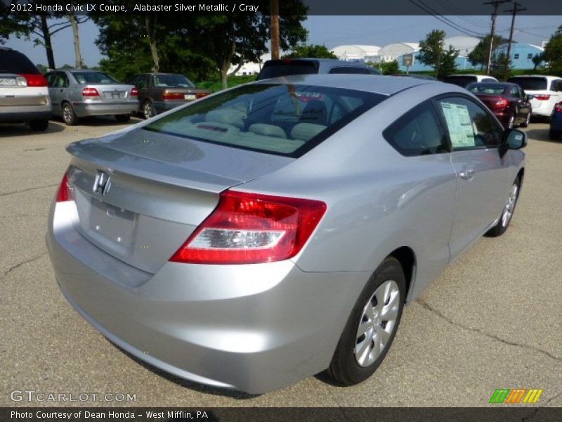 Alabaster Silver Metallic / Gray 2012 Honda Civic LX Coupe