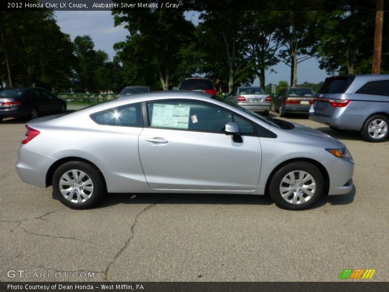 Alabaster Silver Metallic / Gray 2012 Honda Civic LX Coupe