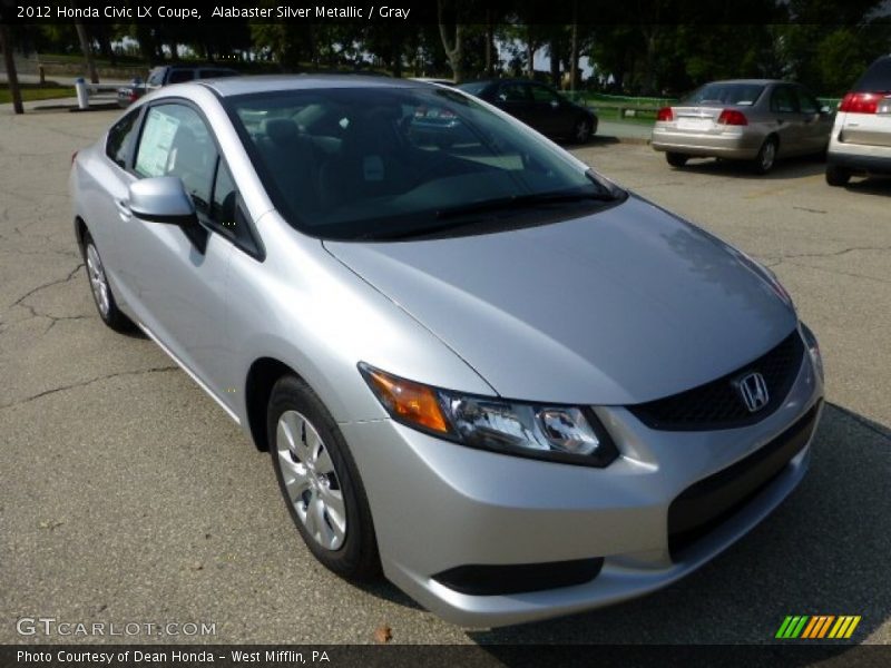 Alabaster Silver Metallic / Gray 2012 Honda Civic LX Coupe