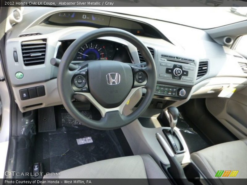 Alabaster Silver Metallic / Gray 2012 Honda Civic LX Coupe