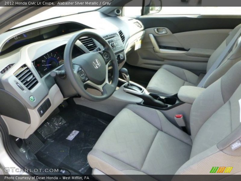 Alabaster Silver Metallic / Gray 2012 Honda Civic LX Coupe
