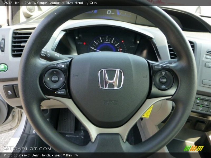 Alabaster Silver Metallic / Gray 2012 Honda Civic LX Coupe