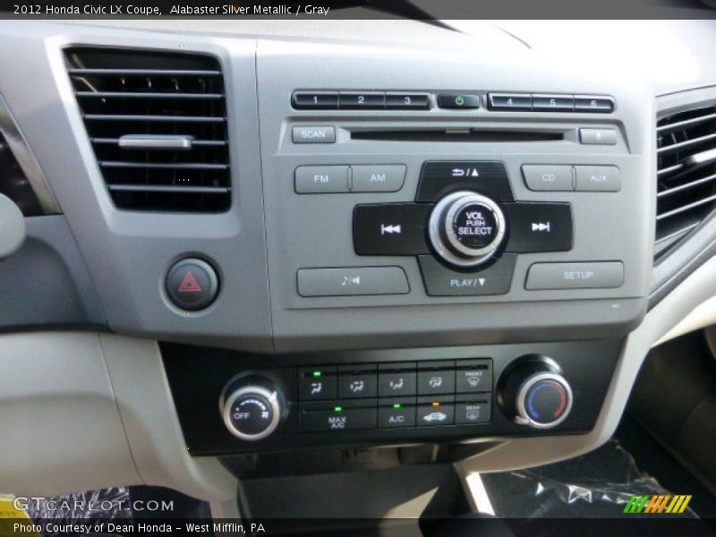 Alabaster Silver Metallic / Gray 2012 Honda Civic LX Coupe