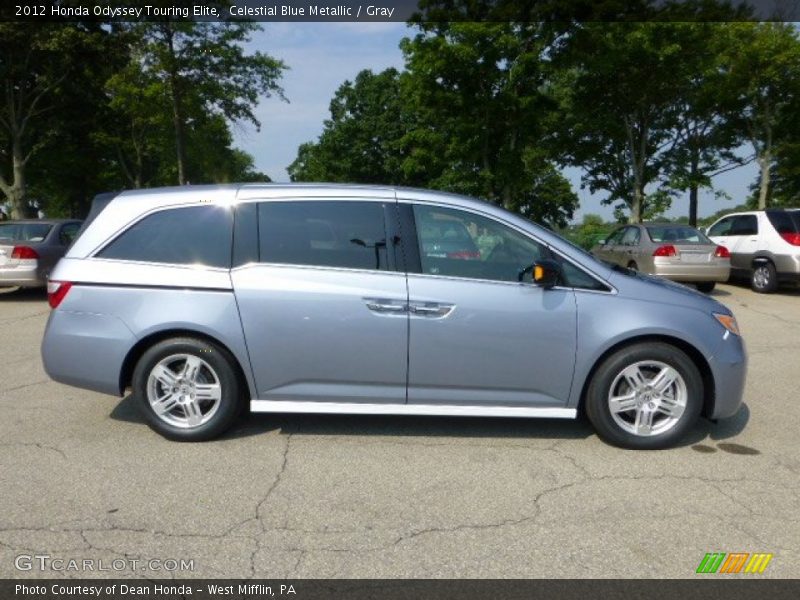 Celestial Blue Metallic / Gray 2012 Honda Odyssey Touring Elite