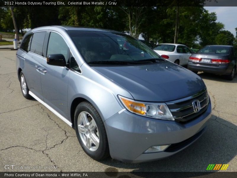 Celestial Blue Metallic / Gray 2012 Honda Odyssey Touring Elite