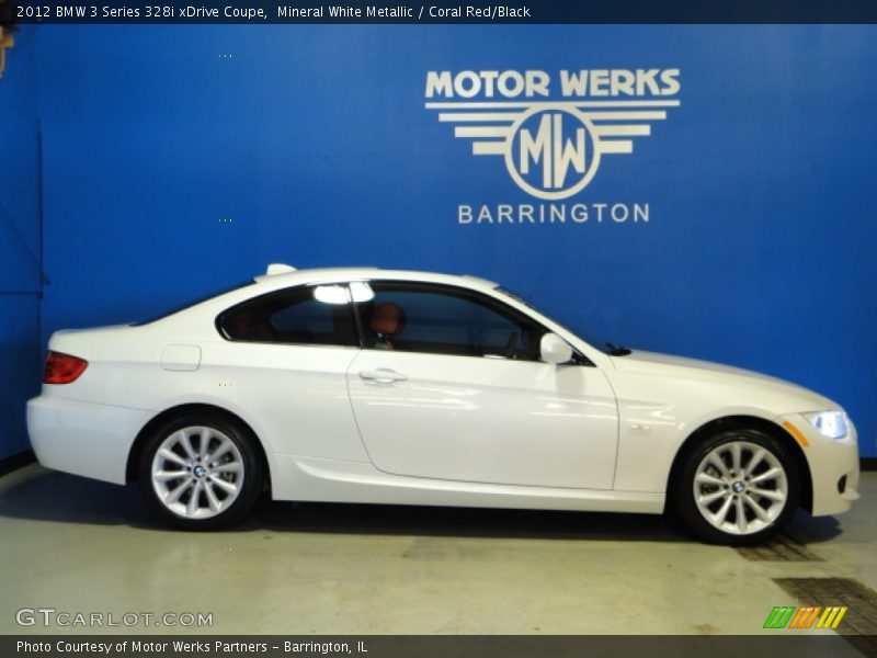 Mineral White Metallic / Coral Red/Black 2012 BMW 3 Series 328i xDrive Coupe