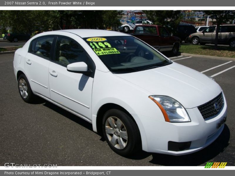 Fresh Powder White / Beige 2007 Nissan Sentra 2.0