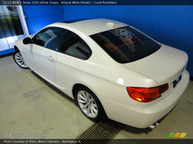 Mineral White Metallic / Coral Red/Black 2012 BMW 3 Series 328i xDrive Coupe