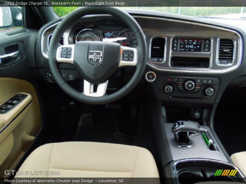 Blackberry Pearl / Black/Light Frost Beige 2012 Dodge Charger SE
