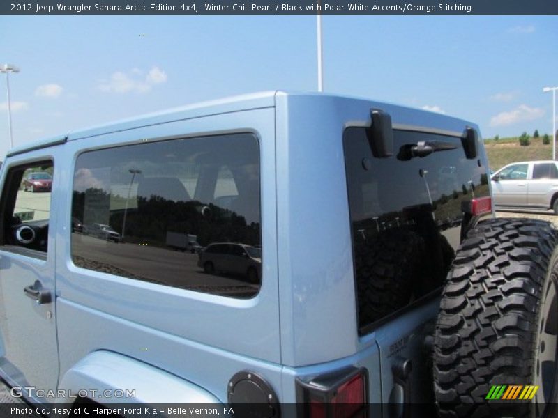 Winter Chill Pearl / Black with Polar White Accents/Orange Stitching 2012 Jeep Wrangler Sahara Arctic Edition 4x4