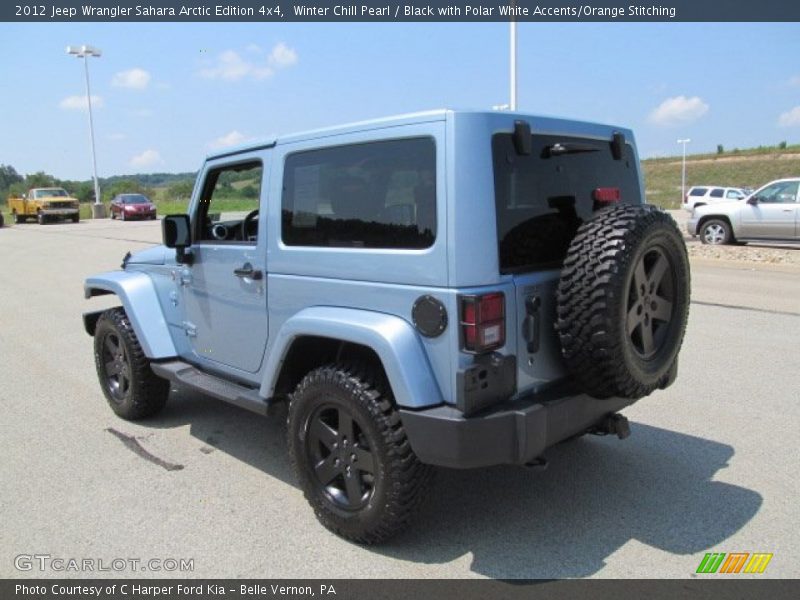 Winter Chill Pearl / Black with Polar White Accents/Orange Stitching 2012 Jeep Wrangler Sahara Arctic Edition 4x4