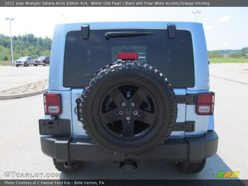 Winter Chill Pearl / Black with Polar White Accents/Orange Stitching 2012 Jeep Wrangler Sahara Arctic Edition 4x4