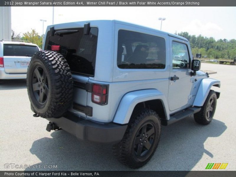 Winter Chill Pearl / Black with Polar White Accents/Orange Stitching 2012 Jeep Wrangler Sahara Arctic Edition 4x4