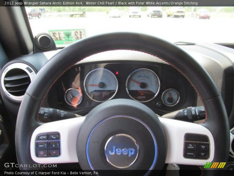 Winter Chill Pearl / Black with Polar White Accents/Orange Stitching 2012 Jeep Wrangler Sahara Arctic Edition 4x4