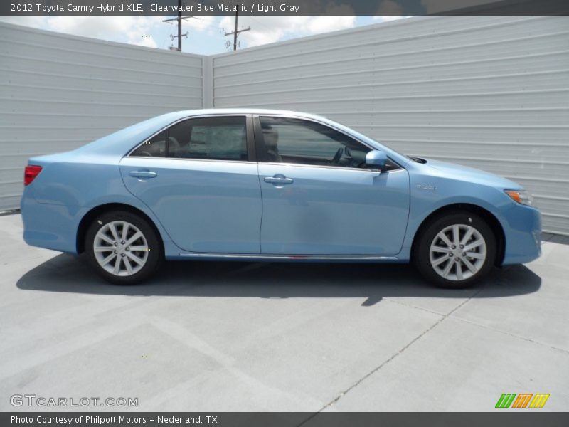 Clearwater Blue Metallic / Light Gray 2012 Toyota Camry Hybrid XLE