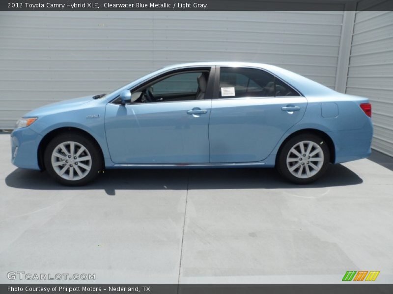 Clearwater Blue Metallic / Light Gray 2012 Toyota Camry Hybrid XLE