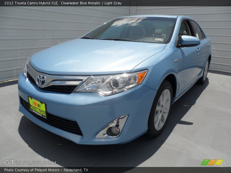 Clearwater Blue Metallic / Light Gray 2012 Toyota Camry Hybrid XLE