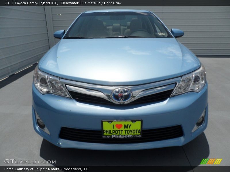 Clearwater Blue Metallic / Light Gray 2012 Toyota Camry Hybrid XLE