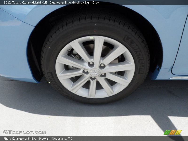Clearwater Blue Metallic / Light Gray 2012 Toyota Camry Hybrid XLE