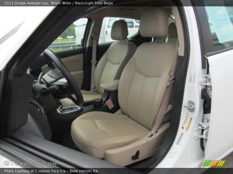 Bright White / Black/Light Frost Beige 2011 Dodge Avenger Lux