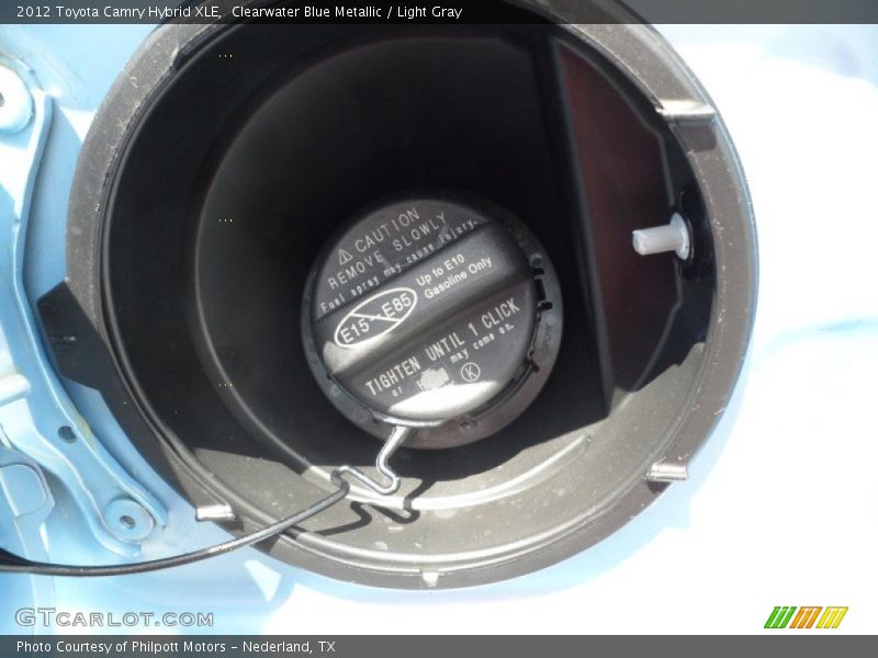 Clearwater Blue Metallic / Light Gray 2012 Toyota Camry Hybrid XLE