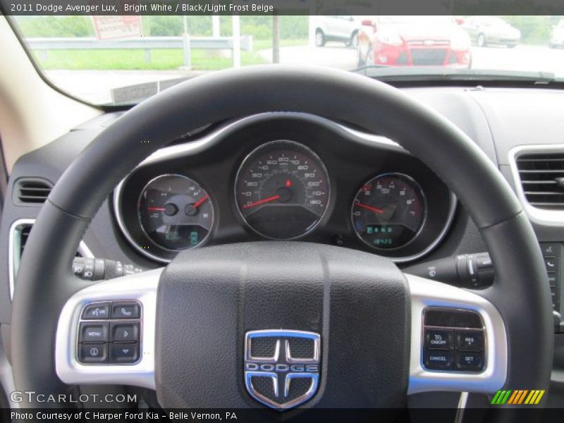 Bright White / Black/Light Frost Beige 2011 Dodge Avenger Lux