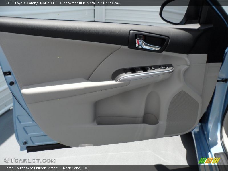 Clearwater Blue Metallic / Light Gray 2012 Toyota Camry Hybrid XLE