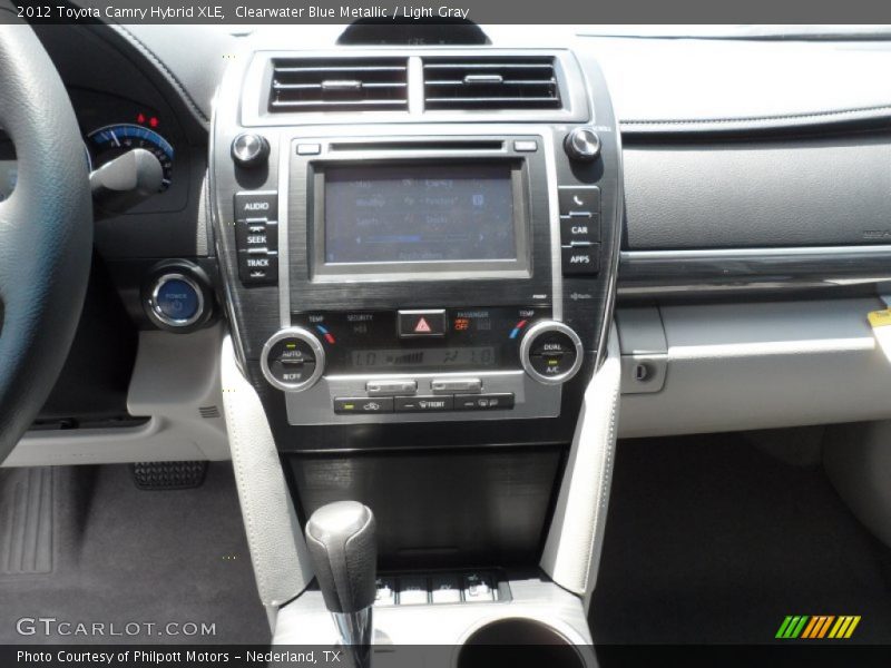 Clearwater Blue Metallic / Light Gray 2012 Toyota Camry Hybrid XLE