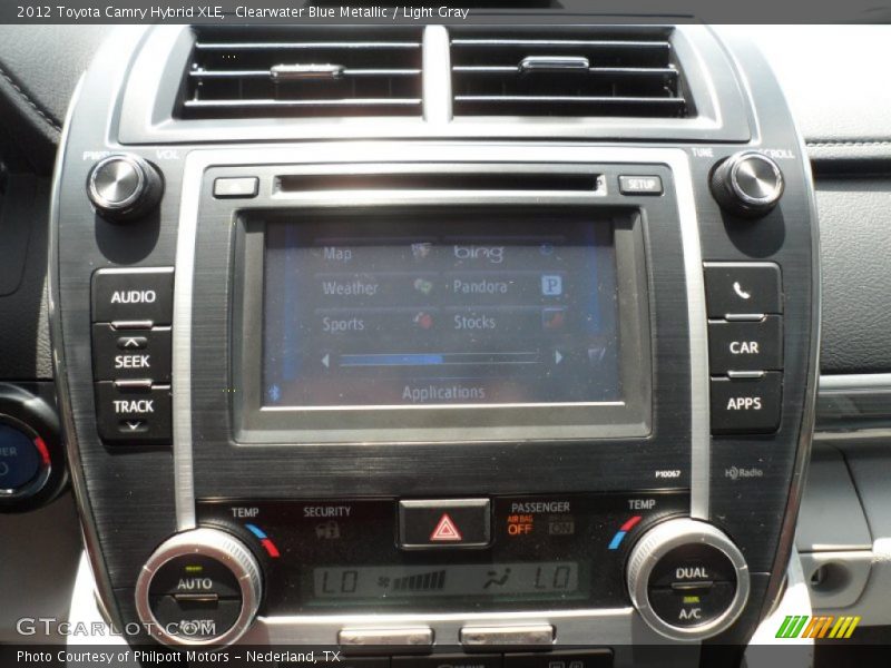 Clearwater Blue Metallic / Light Gray 2012 Toyota Camry Hybrid XLE