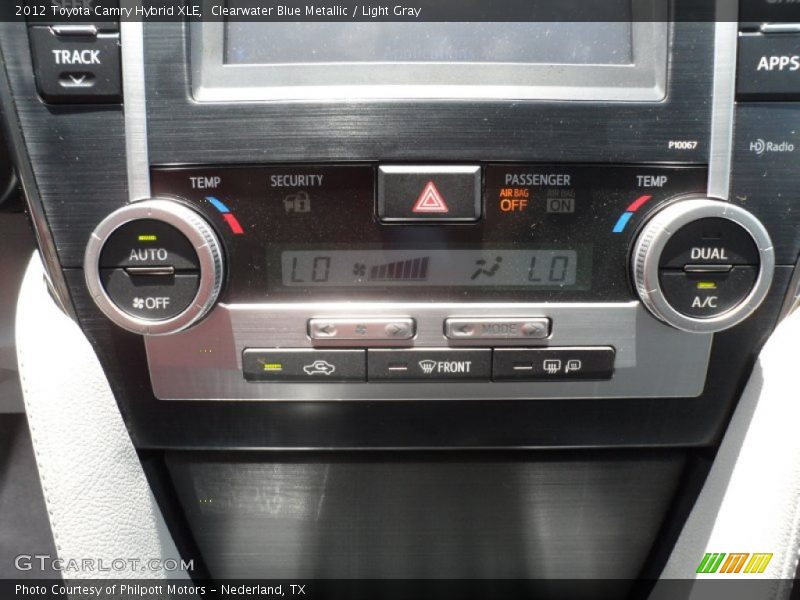 Clearwater Blue Metallic / Light Gray 2012 Toyota Camry Hybrid XLE