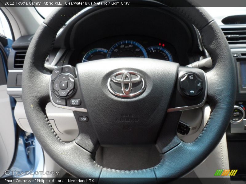 Clearwater Blue Metallic / Light Gray 2012 Toyota Camry Hybrid XLE