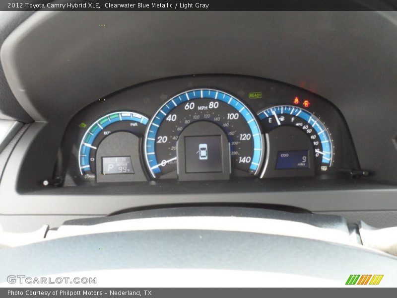 Clearwater Blue Metallic / Light Gray 2012 Toyota Camry Hybrid XLE