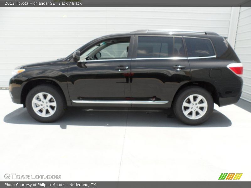 Black / Black 2012 Toyota Highlander SE