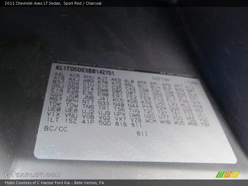 Sport Red / Charcoal 2011 Chevrolet Aveo LT Sedan
