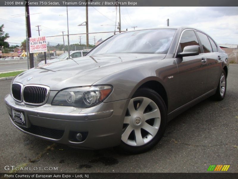 Titanium Grey Metallic / Black/Cream Beige 2006 BMW 7 Series 750i Sedan