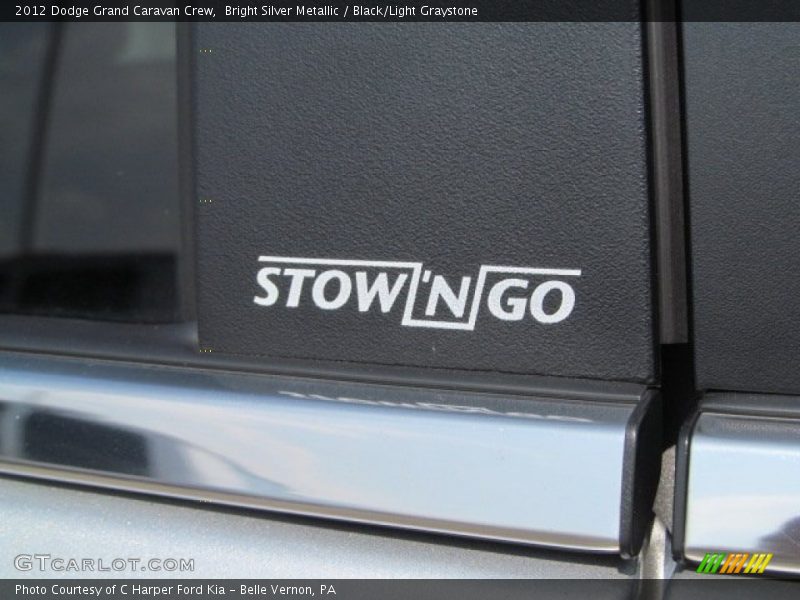 Bright Silver Metallic / Black/Light Graystone 2012 Dodge Grand Caravan Crew