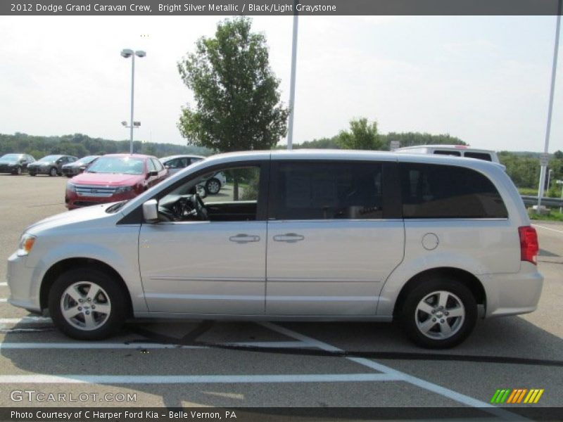 Bright Silver Metallic / Black/Light Graystone 2012 Dodge Grand Caravan Crew