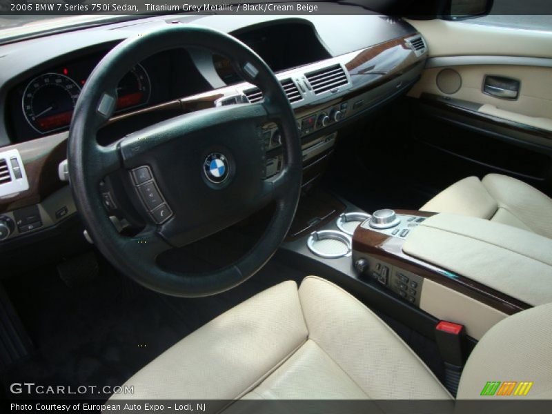 Black/Cream Beige Interior - 2006 7 Series 750i Sedan 