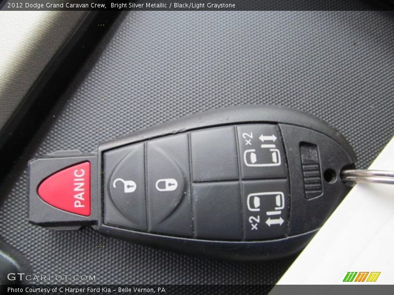 Bright Silver Metallic / Black/Light Graystone 2012 Dodge Grand Caravan Crew