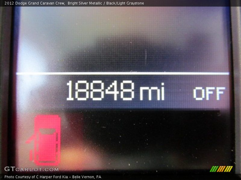 Bright Silver Metallic / Black/Light Graystone 2012 Dodge Grand Caravan Crew