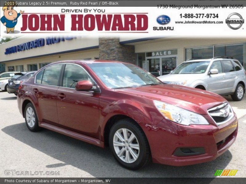 Ruby Red Pearl / Off-Black 2011 Subaru Legacy 2.5i Premium