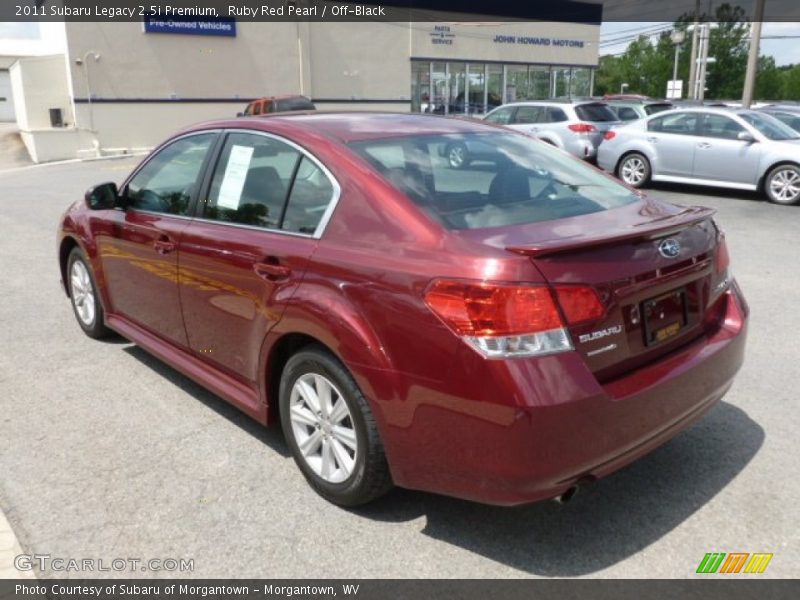 Ruby Red Pearl / Off-Black 2011 Subaru Legacy 2.5i Premium