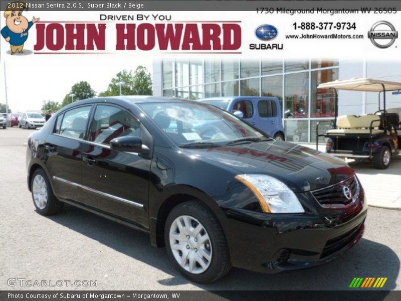 Super Black / Beige 2012 Nissan Sentra 2.0 S