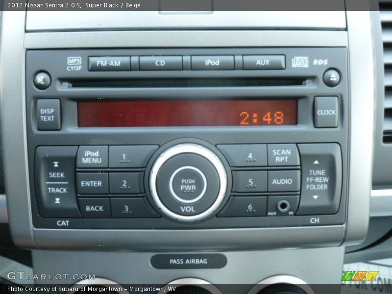 Super Black / Beige 2012 Nissan Sentra 2.0 S