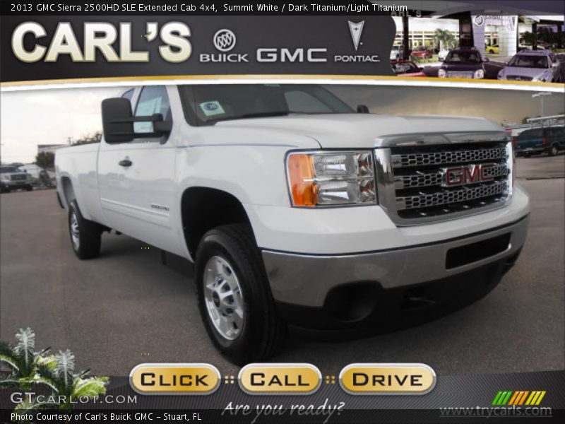 Summit White / Dark Titanium/Light Titanium 2013 GMC Sierra 2500HD SLE Extended Cab 4x4