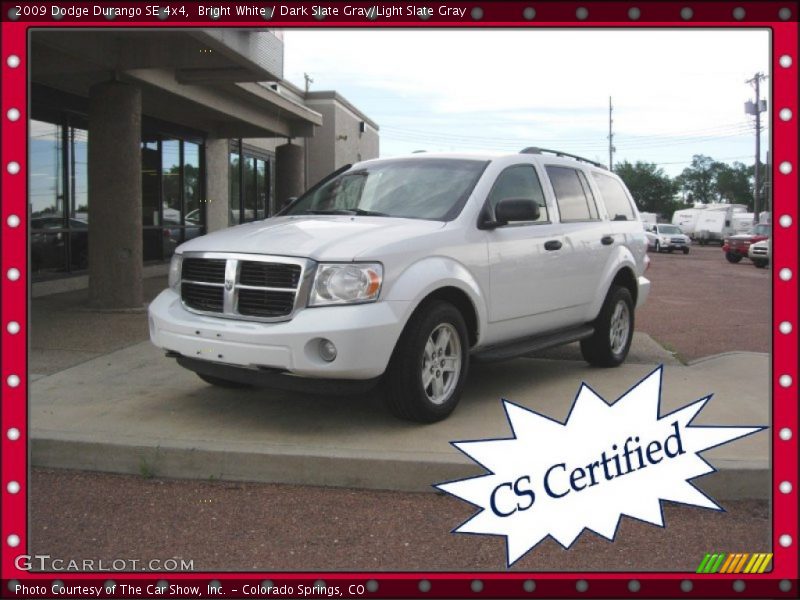 Bright White / Dark Slate Gray/Light Slate Gray 2009 Dodge Durango SE 4x4