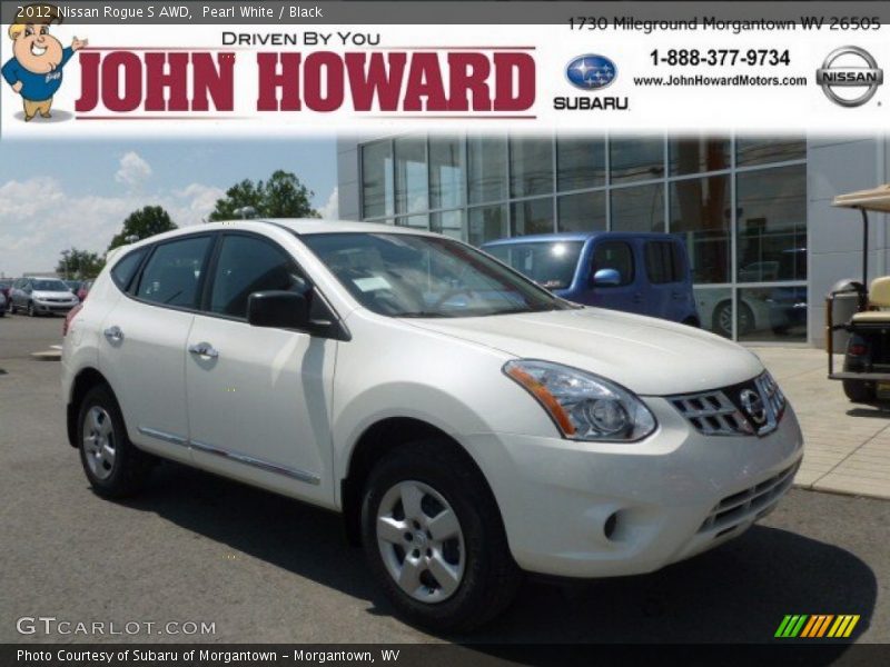 Pearl White / Black 2012 Nissan Rogue S AWD