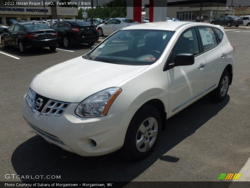 Pearl White / Black 2012 Nissan Rogue S AWD