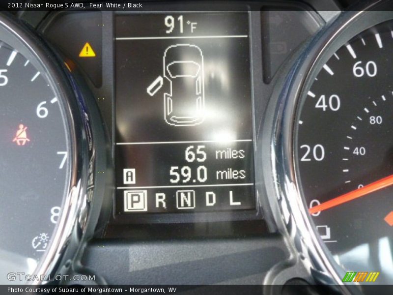 Pearl White / Black 2012 Nissan Rogue S AWD